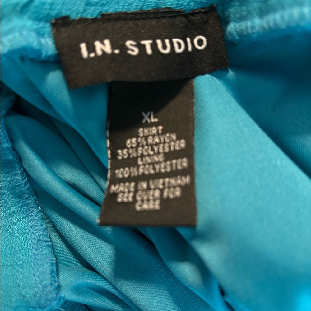I.N Studio Teal Full Length Lined Maxi Skirt Women’s Size: XL - Picture 3 of 6